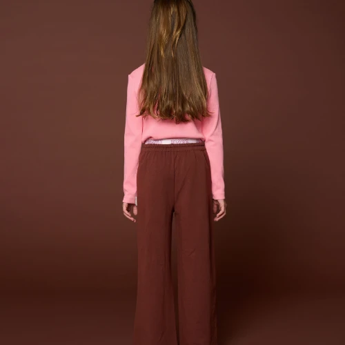 Petit Blush wide leg pants brown-6