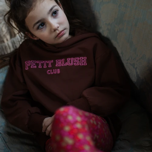 Petit Blush hooded sweater brown-2
