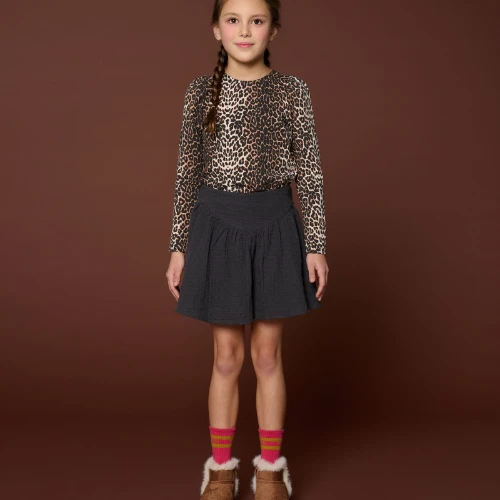 Petit Blush puff sleeve top leopard aop-2