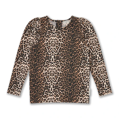 Petit Blush puff sleeve top leopard aop-1