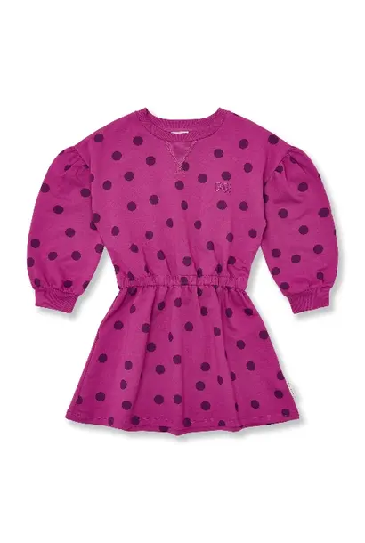 Petit Blush skater dress dots deep orchid