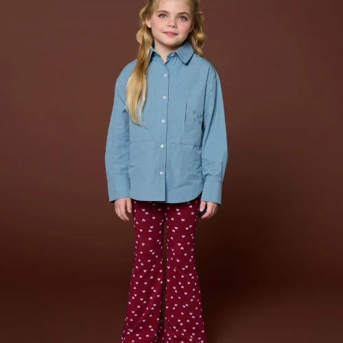 Petit Blush bowie flared pants hearts aop-2