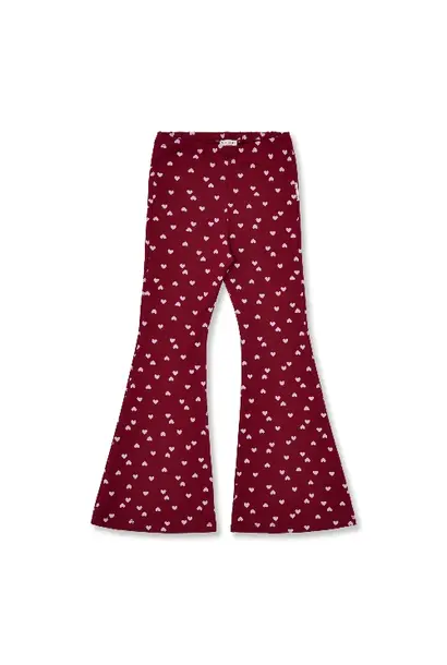 Petit Blush bowie flared pants hearts aop
