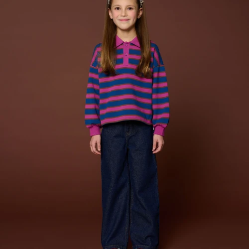Petit Blush wide leg jeans dark blue-3