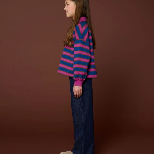 Petit Blush wide leg jeans dark blue-4