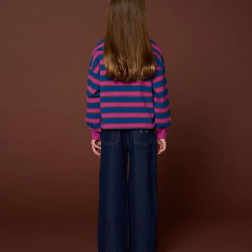 Petit Blush wide leg jeans dark blue-5