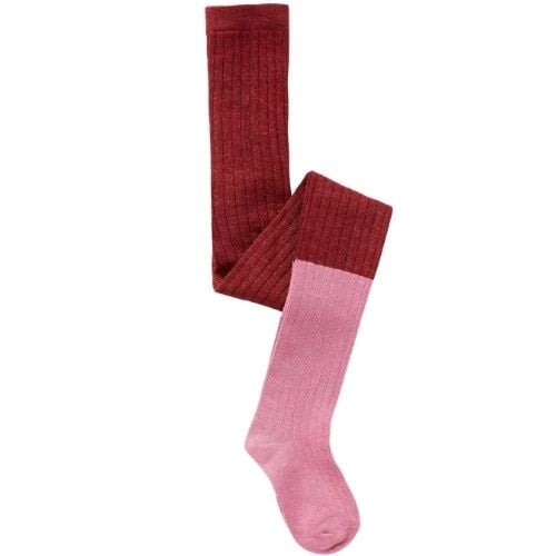 Sproet & Sprout tights colourblock red garnet-1