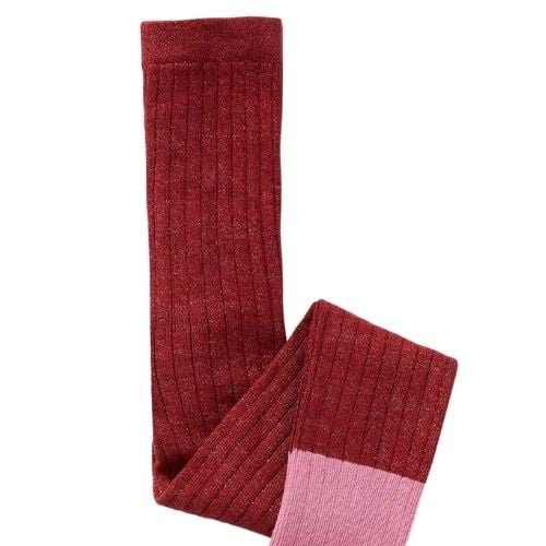 Sproet & Sprout tights colourblock red garnet-3