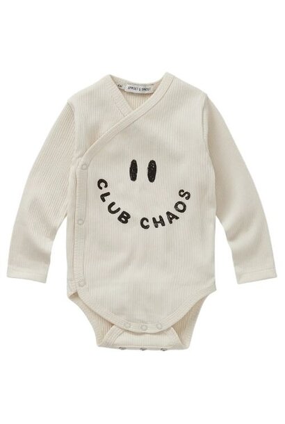 Sproet & Sprout rib romper club chaos ivory