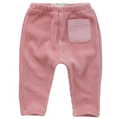 Sproet & Sprout baby velvet rib pants pink-1