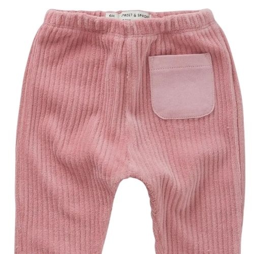 Sproet & Sprout baby velvet rib pants pink-2
