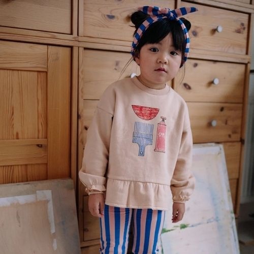 Sproet & Sprout winter legging blue pink stripe-2