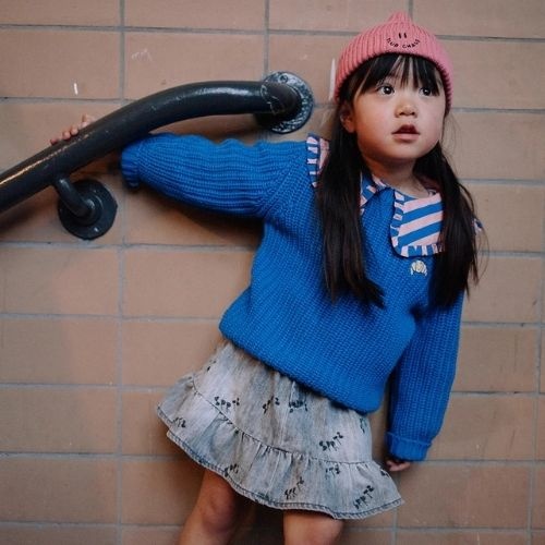 Sproet & Sprout sweater cable knit blue-4