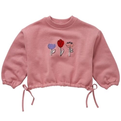Sproet & Sprout boxy sweatshirt girls bows painters blush-1