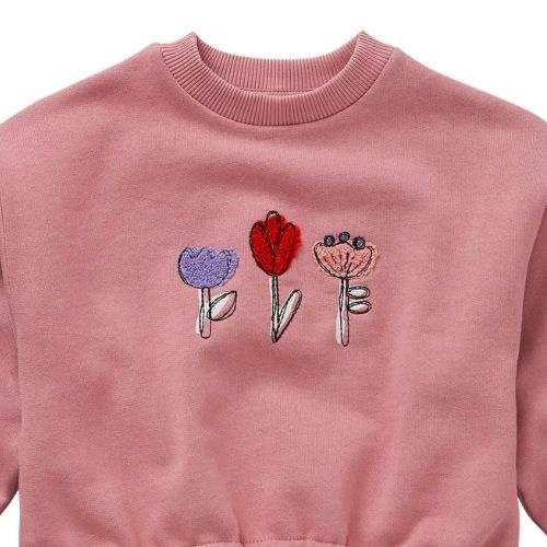Sproet & Sprout boxy sweatshirt girls bows painters blush-3