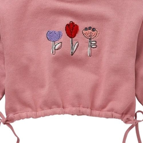 Sproet & Sprout boxy sweatshirt girls bows painters blush-4