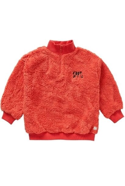 Sproet & Sprout sweatshirt anorak teddy vivid red