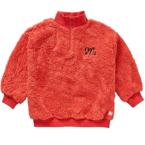 Sproet & Sprout sweatshirt anorak teddy vivid red-1