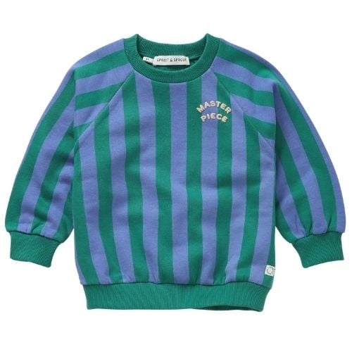Sproet & Sprout sweatshirt block stripes deep green-1