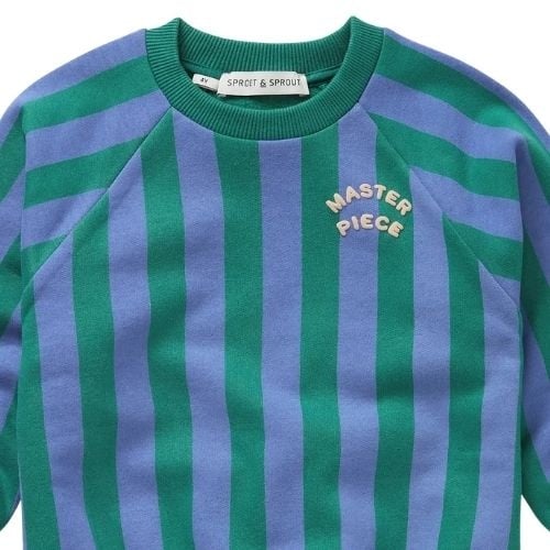 Sproet & Sprout sweatshirt block stripes deep green-3