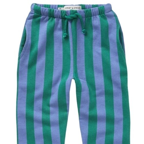 Sproet & Sprout sweatpants stripe deep green-3