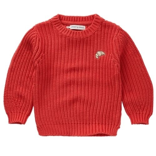 Sproet & Sprout sweater cable knit red-1