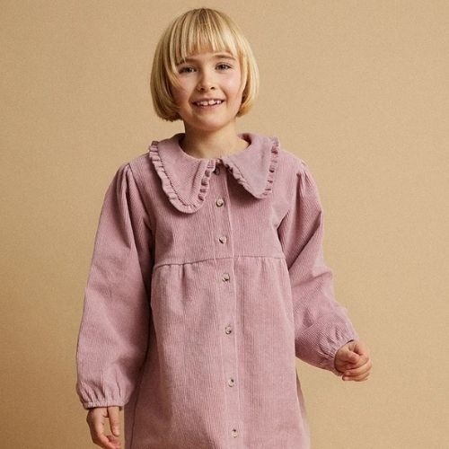 Sproet & Sprout corduroy dress collar painters blush-2
