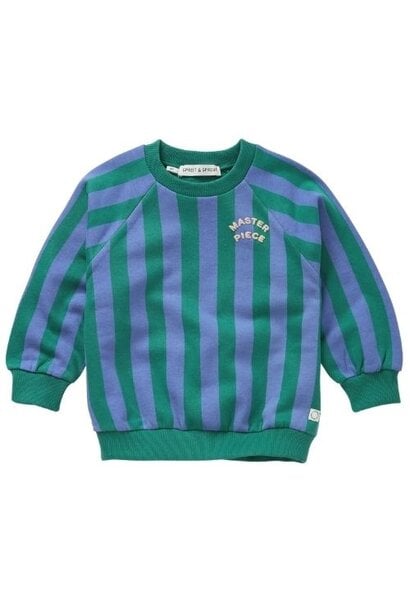 Sproet & Sprout sweatshirt boxy ls block stripe chalkboard blue