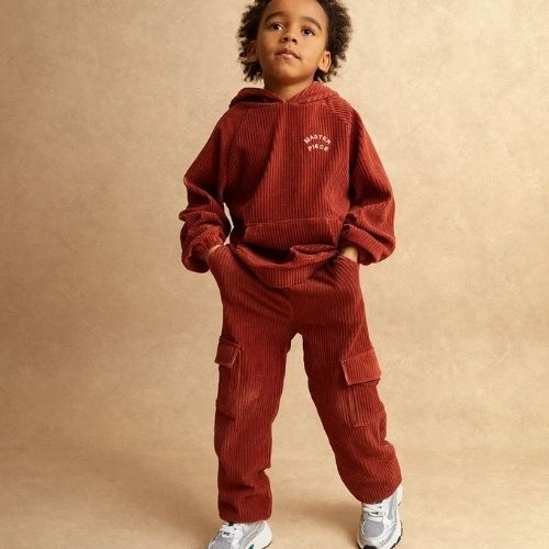 Sproet & Sprout velvet rib cargo pants garnet-2