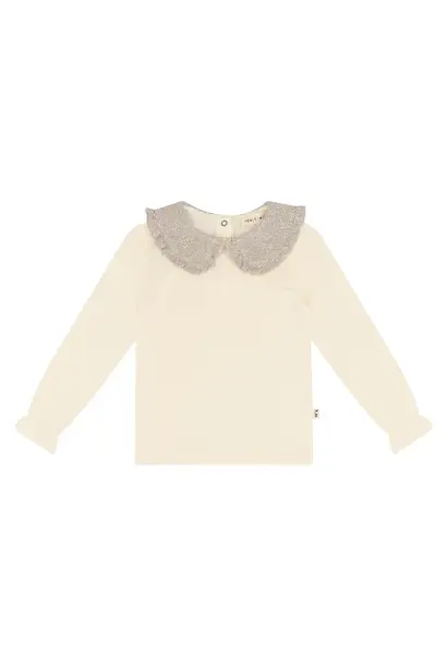 House of Jamie collar tee cream & shimmer beige