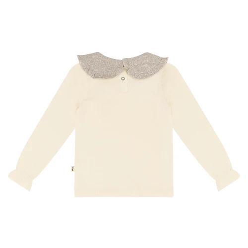 House of Jamie collar tee cream & shimmer beige-6