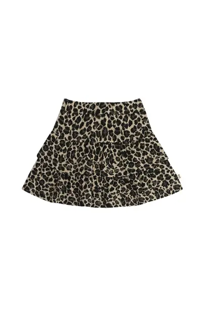 House of Jamie ruffled skirt leopard moonlight jacquard