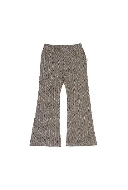 House of Jamie flared pants sandshell zig zag jacquard