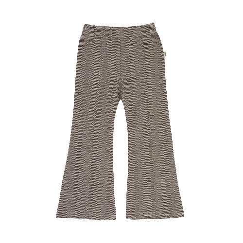 House of Jamie flared pants sandshell zig zag jacquard-1