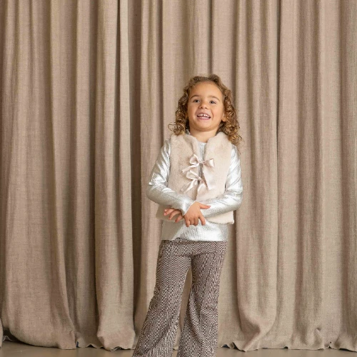House of Jamie flared pants sandshell zig zag jacquard-3