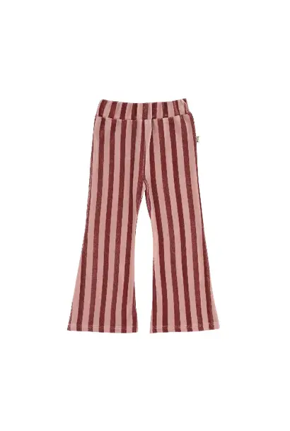 House of Jamie flared pants ruby stripes velvet