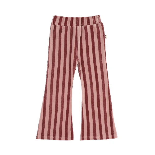 House of Jamie flared pants ruby stripes velvet-1