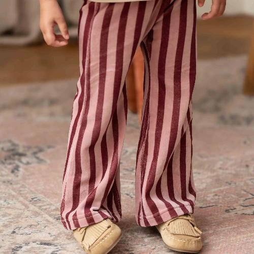 House of Jamie flared pants ruby stripes velvet-2