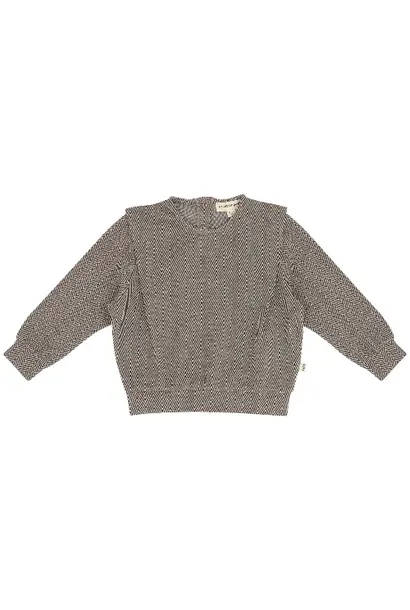 House of Jamie shoulder sweater sandshell zig zag jacquard