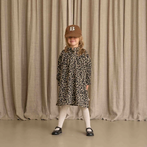 House of Jamie shirt collar dress leopard moonlight jacquard-4
