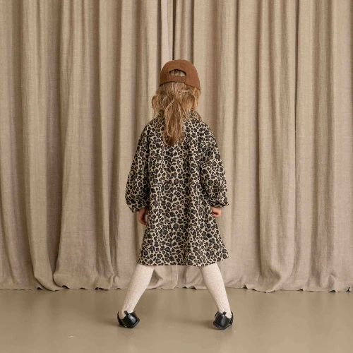 House of Jamie shirt collar dress leopard moonlight jacquard-6