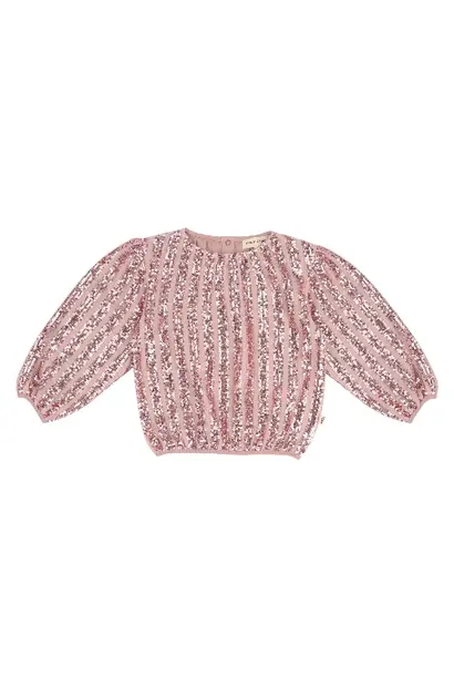 House of Jamie puff balloon sequins jumper rose mauve