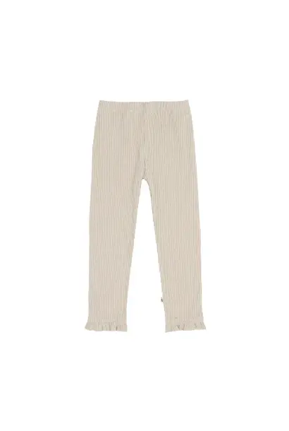 House of Jamie frill leggings beige rib fleece