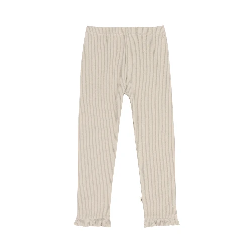 House of Jamie frill leggings beige rib fleece-1