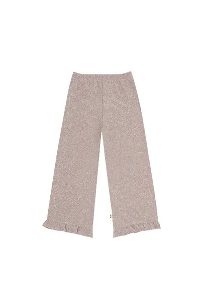 House of Jamie ruffled pants mauve rose lurex