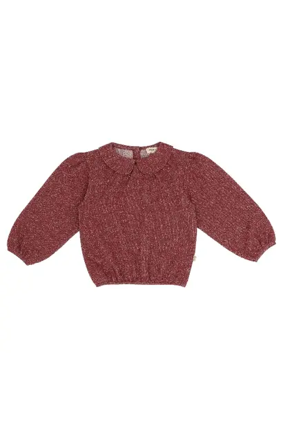 House of Jamie puff balloon collar jumper ruby sparkle