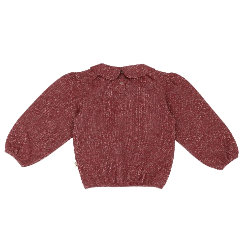 House of Jamie puff balloon collar jumper ruby sparkle-5