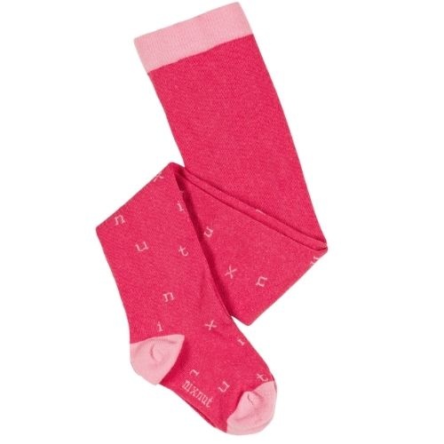 Nixnut letter tights cherry-1