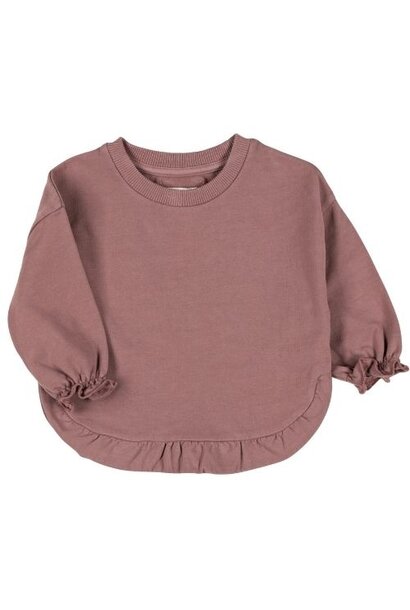 Nixnut ruffled sweater mauve