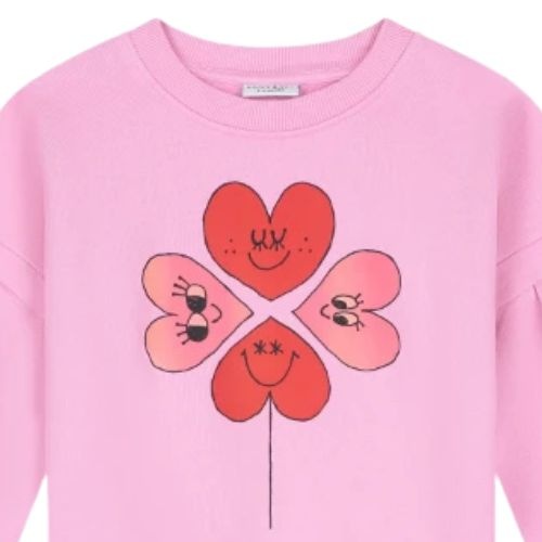 Daily Brat sweater four hearts pink-2